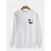 Mens Smile Face Chest Print Crew Neck Pullover Sweatshirts